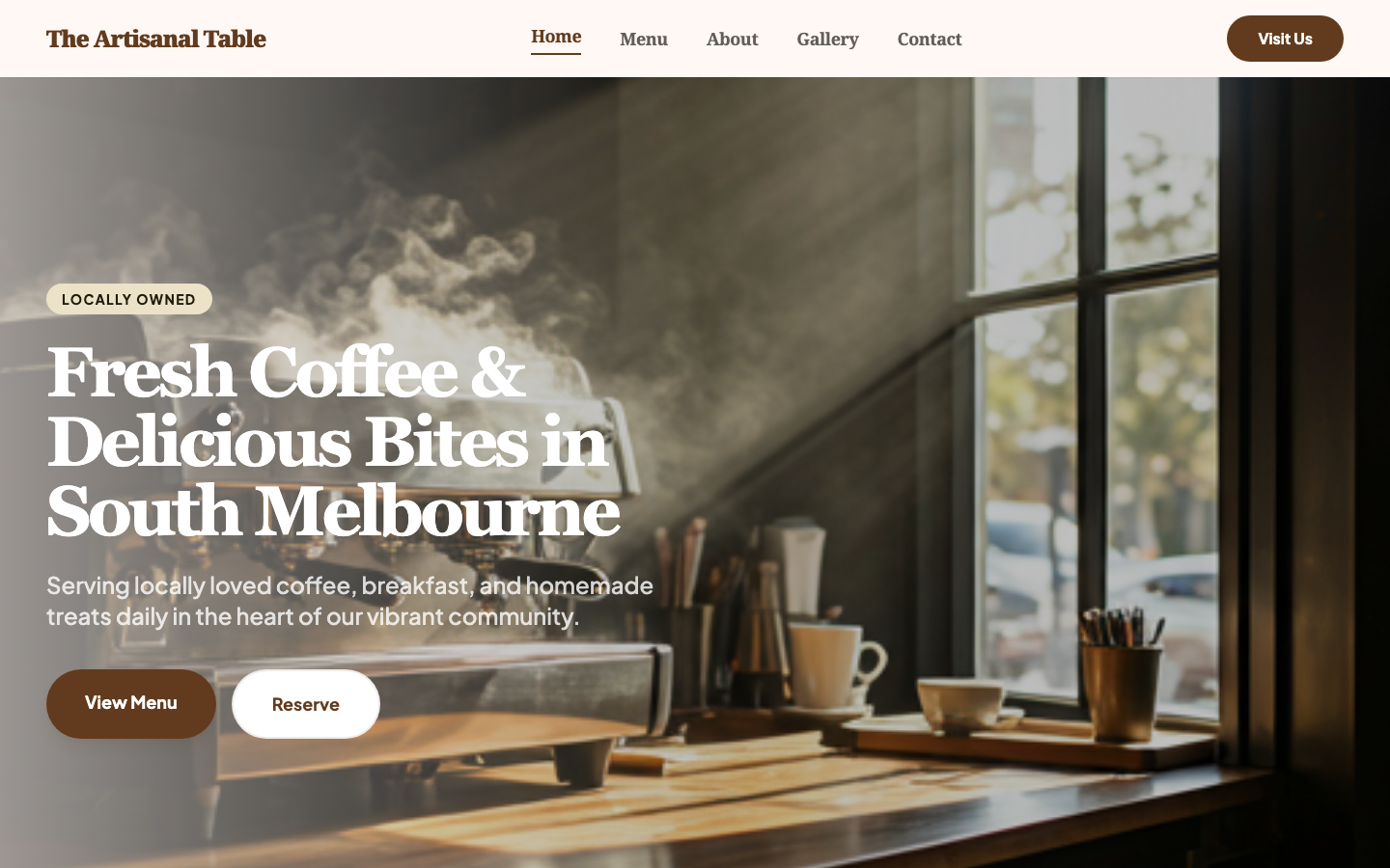 Cafe / Bakery website preview