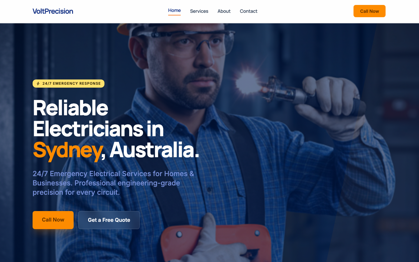 Electrician website preview