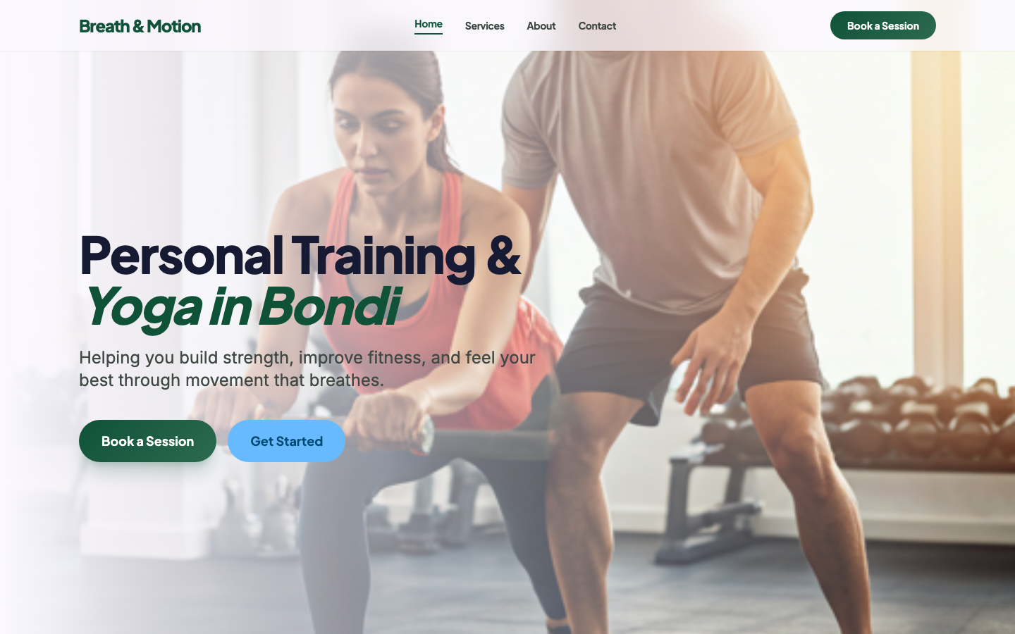 Fitness / Yoga Studio website preview