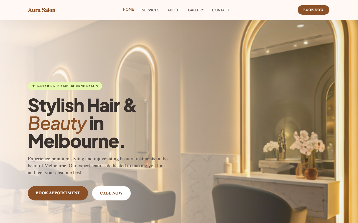 Hair & Beauty Salon website preview